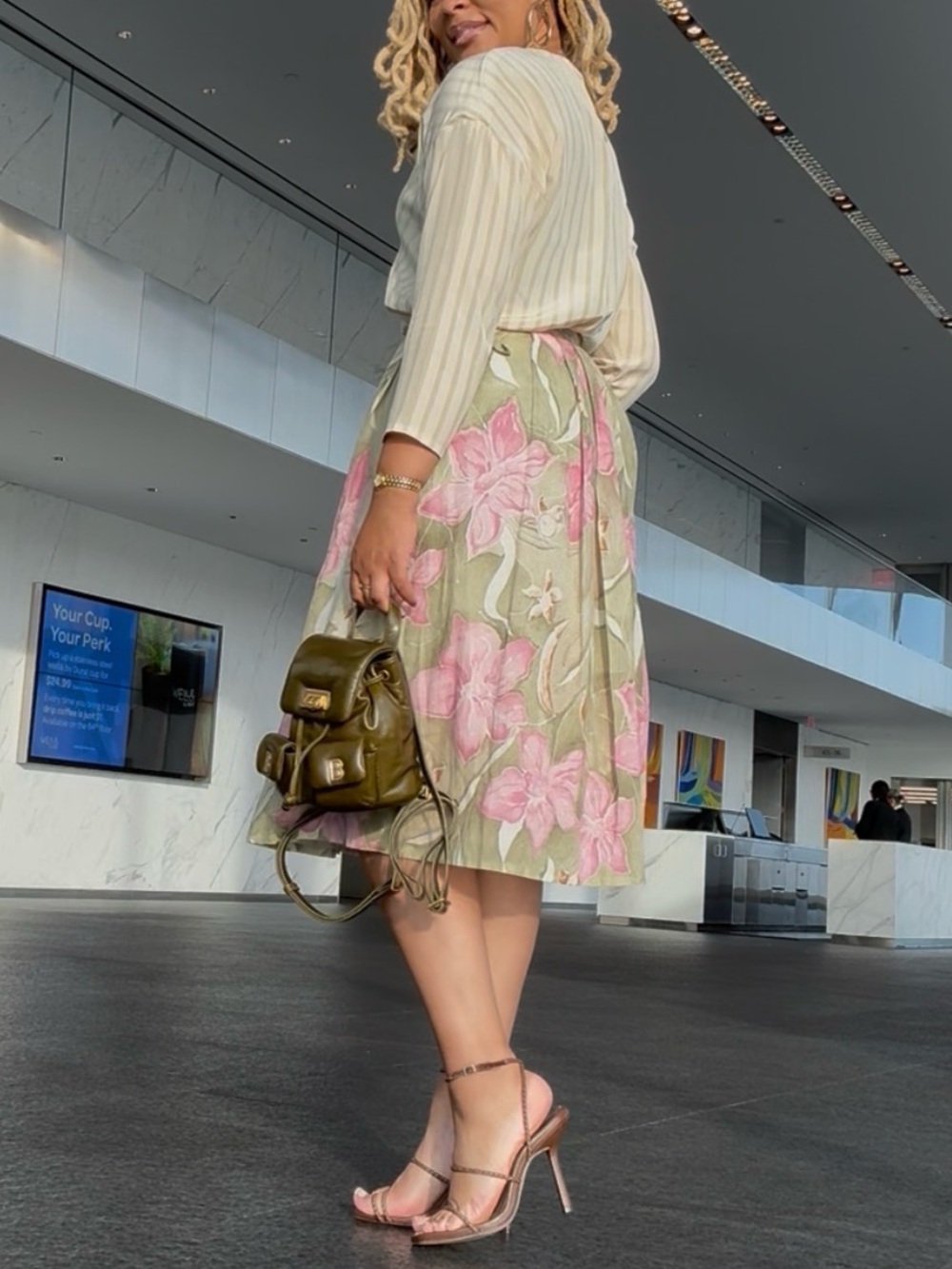 VINTAGE FLORAL MIDI SKIRT